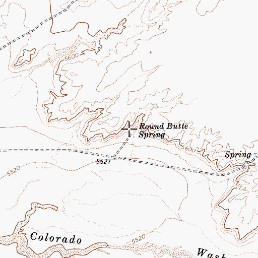Topographic Map of Round Butte Spring, AZ
