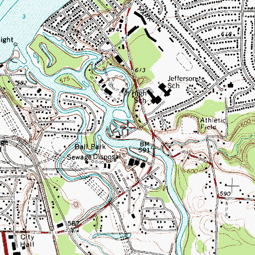 Topographic Map of Chagrin Boating Club, OH