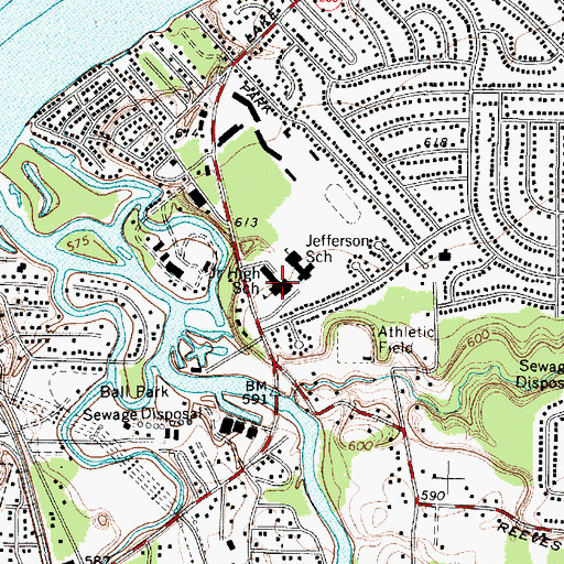 Topographic Map of Eastlake Middle School, OH