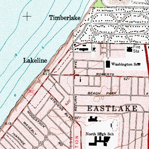 Topographic Map of Will-O-Wick, OH
