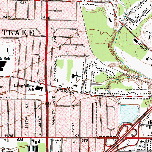 Topographic Map of Saint Justin School, OH