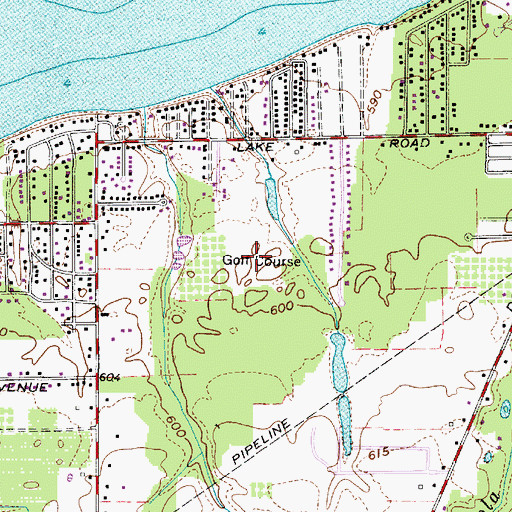 Topographic Map of Erie Shores Golf Course, OH