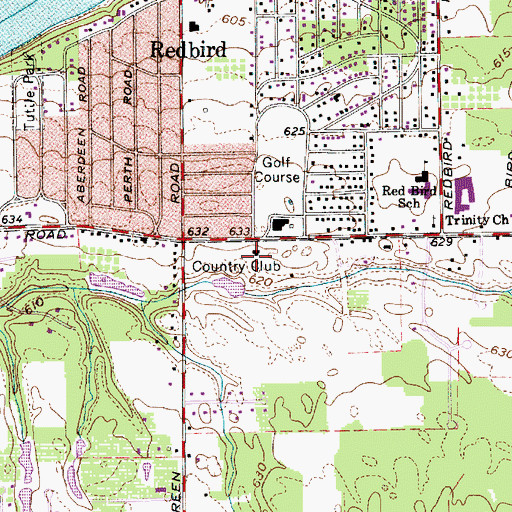 Topographic Map of Madison Country Club, OH