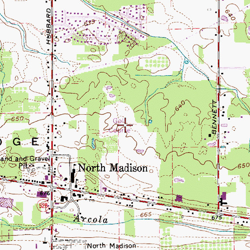 Topographic Map of Pepperridge Tree Golf Course, OH