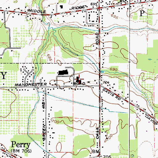 Topographic Map of Manchester Elementary School, OH