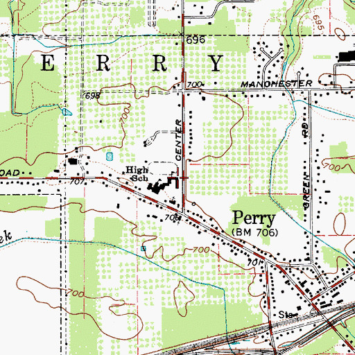 Topographic Map of Center Road Elementary School, OH