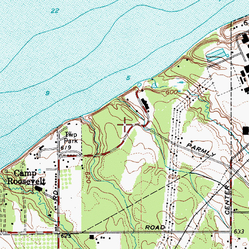 Topographic Map of Parmly Park, OH