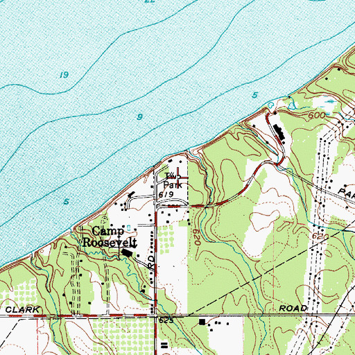 Topographic Map of Perry Township Park, OH