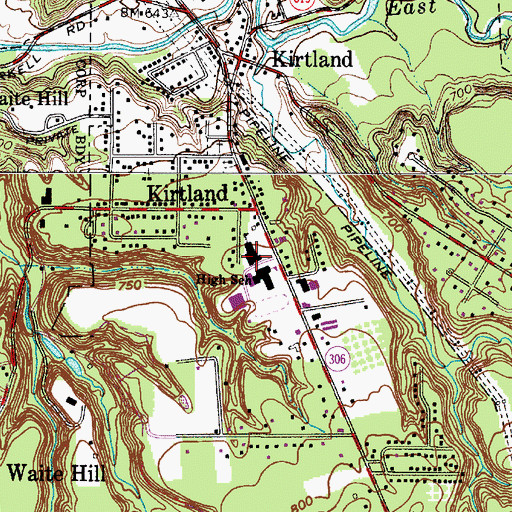 Topographic Map of Kirtland Elementary School, OH