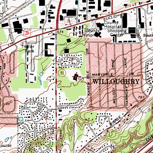 Topographic Map of Thomas A Edison Elementary School, OH