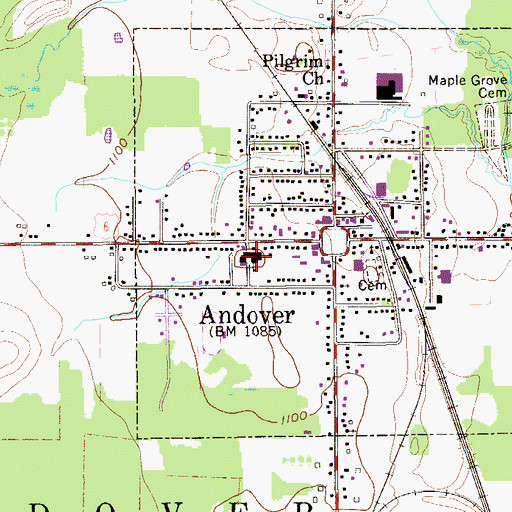 Topographic Map of Pymatuning Valley Primary School, OH