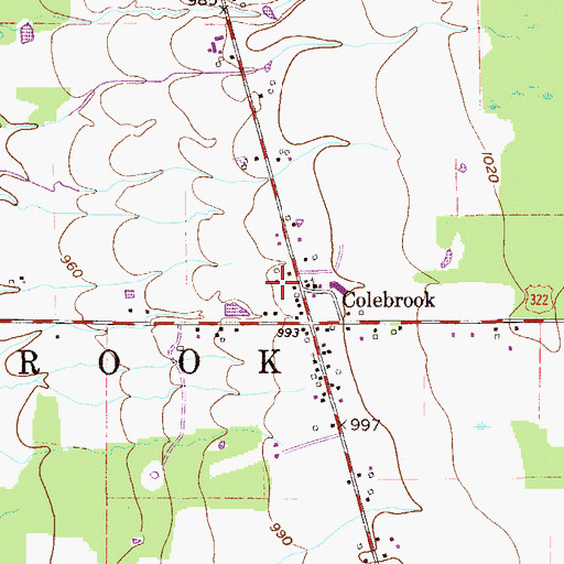 Topographic Map of Colebrook Elementary School, OH