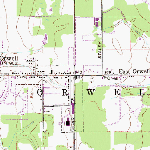Topographic Map of Orwell Station (historical), OH
