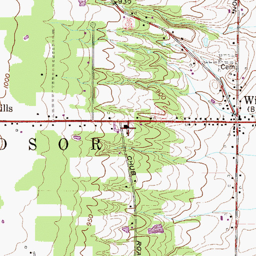 Topographic Map of Windsor Elementary School, OH