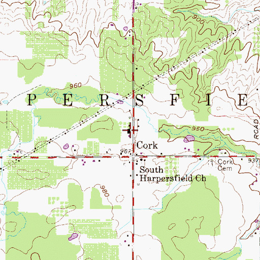Topographic Map of Cork Elementary School, OH