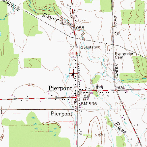 Topographic Map of Pierpont Elementary School, OH