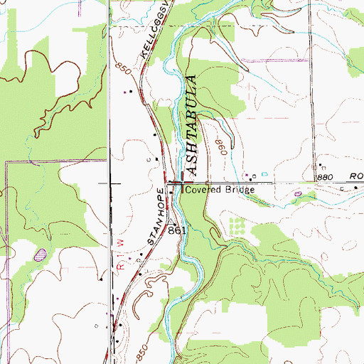 Topographic Map of Root Road Bridge, OH