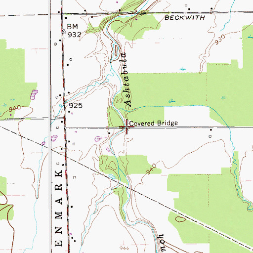 Topographic Map of Graham Road Bridge, OH