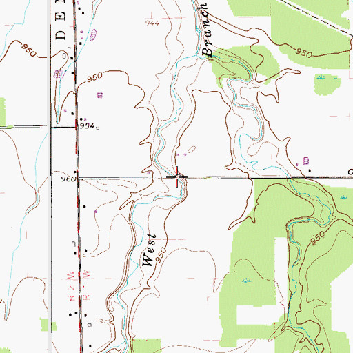 Topographic Map of Caine Road Bridge, OH