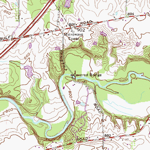 Topographic Map of Benetka Road Bridge, OH