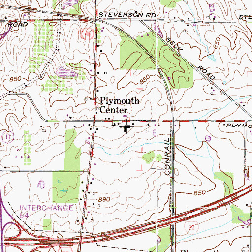 Topographic Map of Plymouth Elementary School, OH