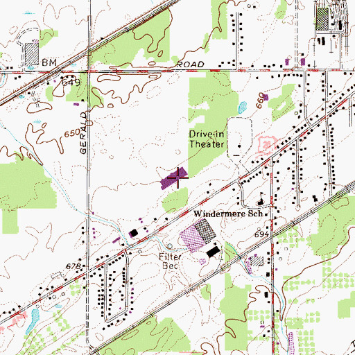 Topographic Map of Saybrook Medical Center, OH