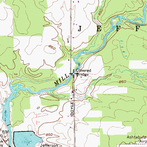 Topographic Map of Doyle Road Bridge, OH