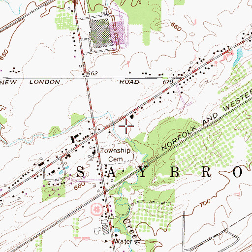 Topographic Map of Cross Roads Plaza Shopping Center, OH