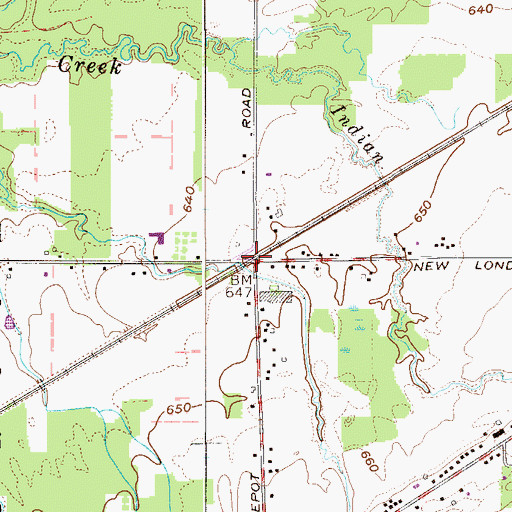 Topographic Map of Saybrook Station (historical), OH