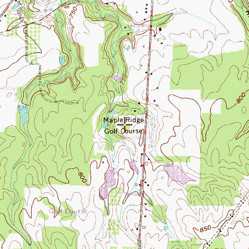 Topographic Map of Maple Ridge Golf Course, OH