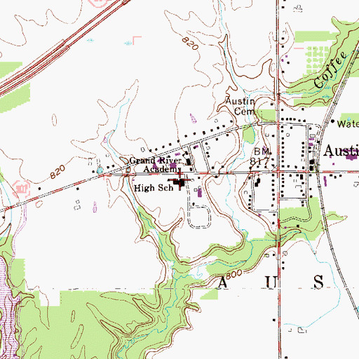 Topographic Map of Austinburg Elementary School, OH