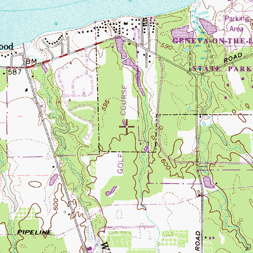 Topographic Map of Deer Lake Golf Course, OH