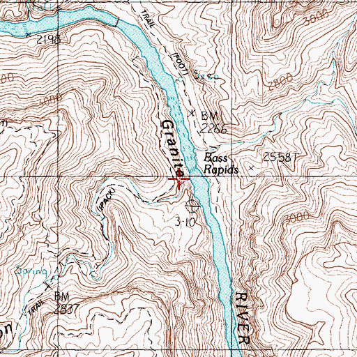 Topographic Map of Bass Canyon, AZ