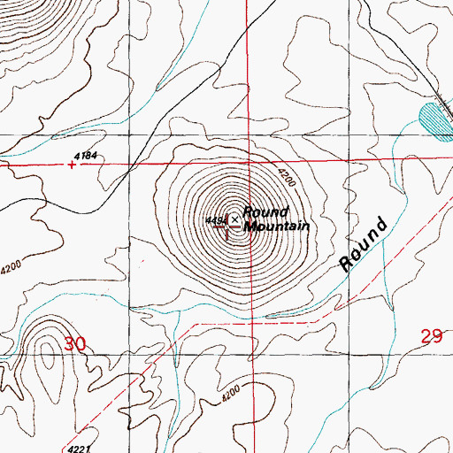 Topographic Map of Round Mountain, AZ