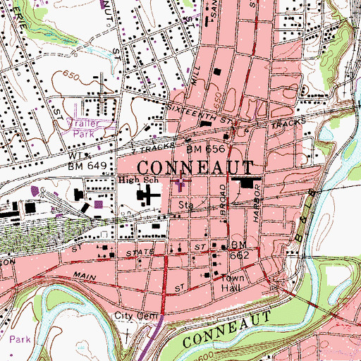 Topographic Map of Southeast Elementary School, OH