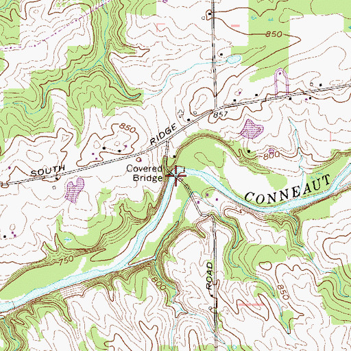 Topographic Map of Middle Road Bridge, OH