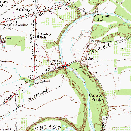 Topographic Map of Creek Road Bridge, OH