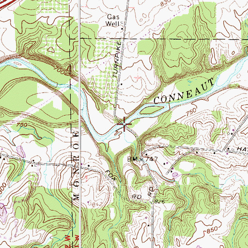 Topographic Map of State Road Bridge, OH