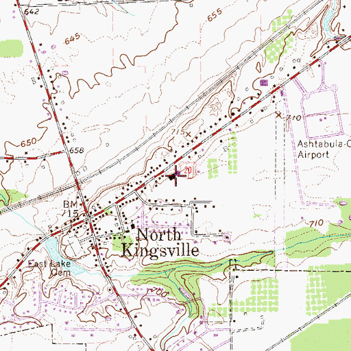 Topographic Map of North Kingsville Elementary School, OH