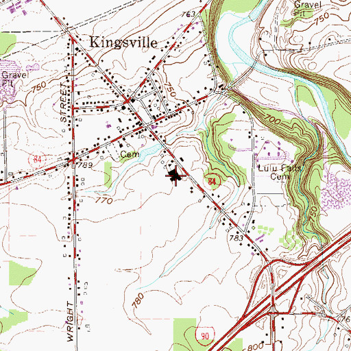 Topographic Map of Kingsville Elementary School, OH