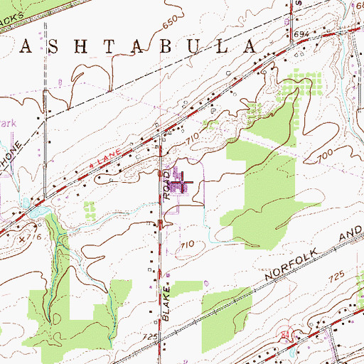 Topographic Map of Edgewood High School, OH