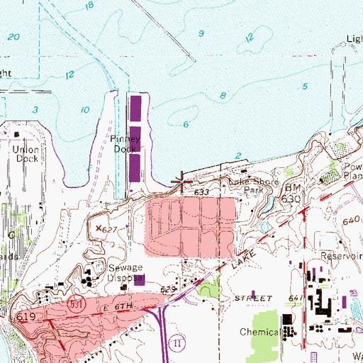 Topographic Map of Lakeshore Marina, OH
