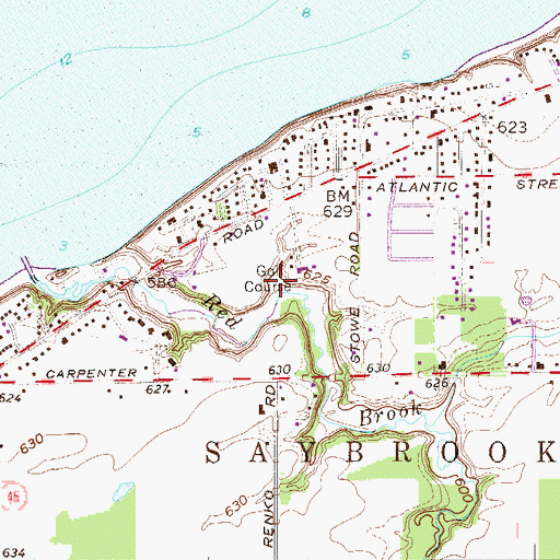 Topographic Map of Ashtabula Country Club, OH