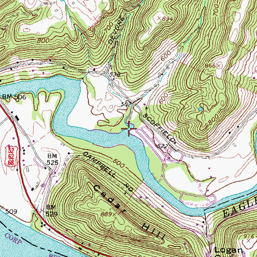 Topographic Map of Baylor Run, OH