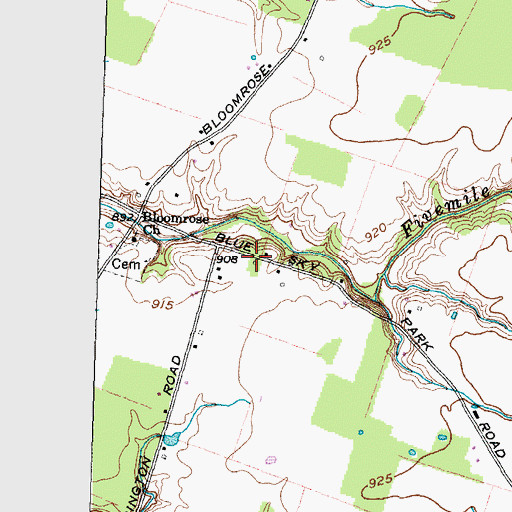 Topographic Map of Bloomrose School (historical), OH