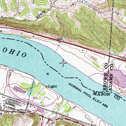 Topographic Map of Brooks Bar (historical), OH