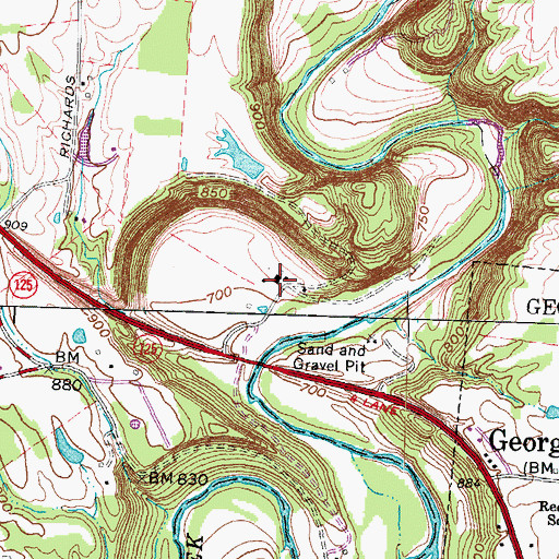 Topographic Map of Brown County Infirmary, OH