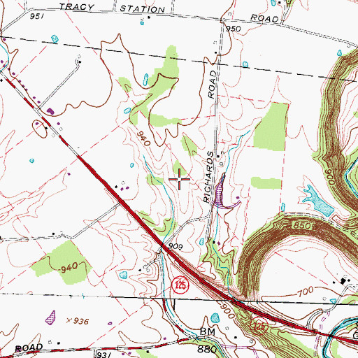 Topographic Map of Buttermilk Falls Golf Course, OH