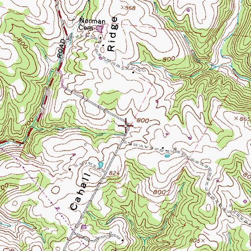 Topographic Map of Cahall School (historical), OH