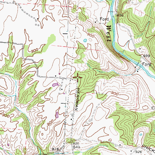 Topographic Map of Campbell School (historical), OH
